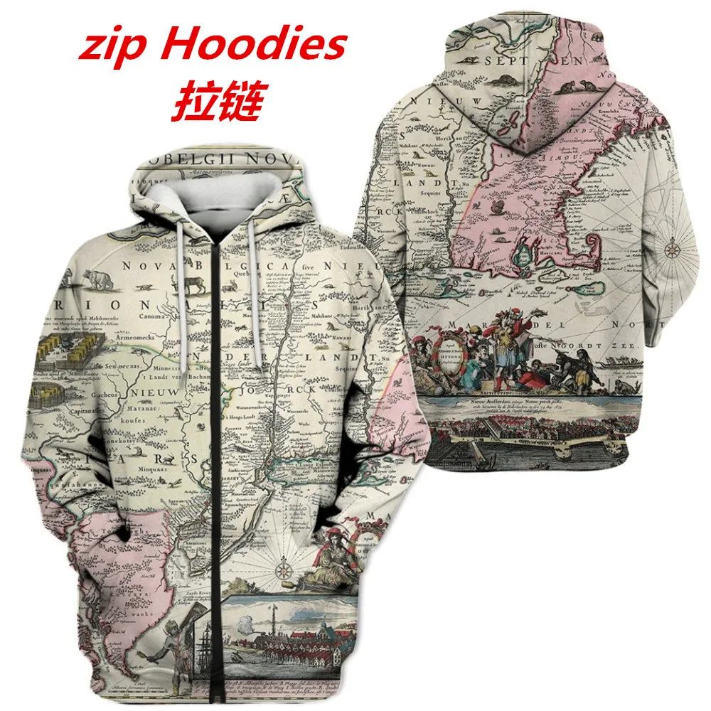 

2020 Hot Newest Fashion Men hoodies Vintage Map Printed 3d Hooded Sweatshirt Unisex Casual Hoodies tops 89985