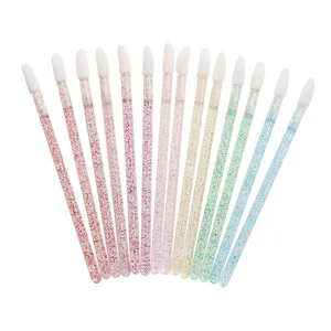 200 Pcs Disposable Crystal Lip Brush Lash Micro Brushes Mascara Applicator Lipstick Wands Cosmetic C