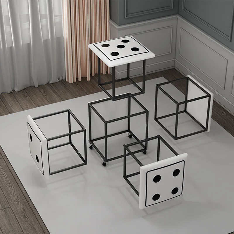 저렴한 거실 가구 접이식 의자 소형 벤치 크리에이티브 스툴 티 테이블 콤비네이션 체어 휴대용 다기능 오토만