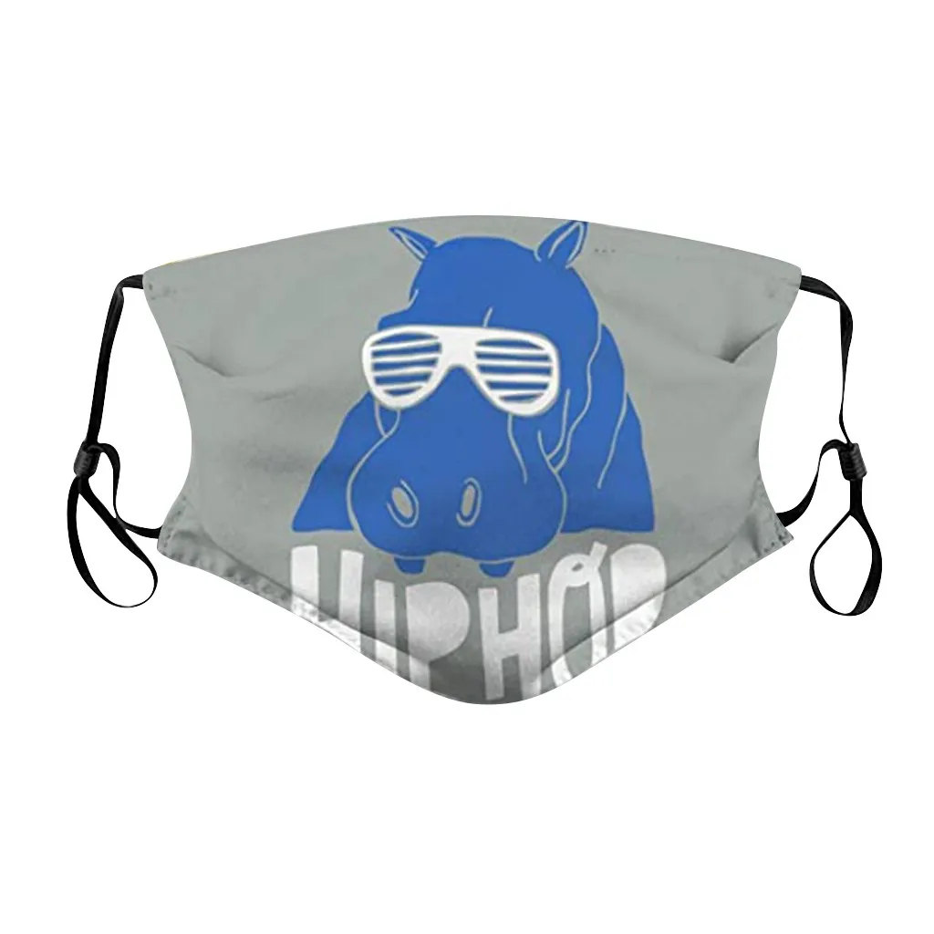 

5PC Washable Reusable Mask Adult Floral Print Can Put Filter Mask Outdoor Non-woven Fabric Cotton Adjustable Ear Loops Elastic