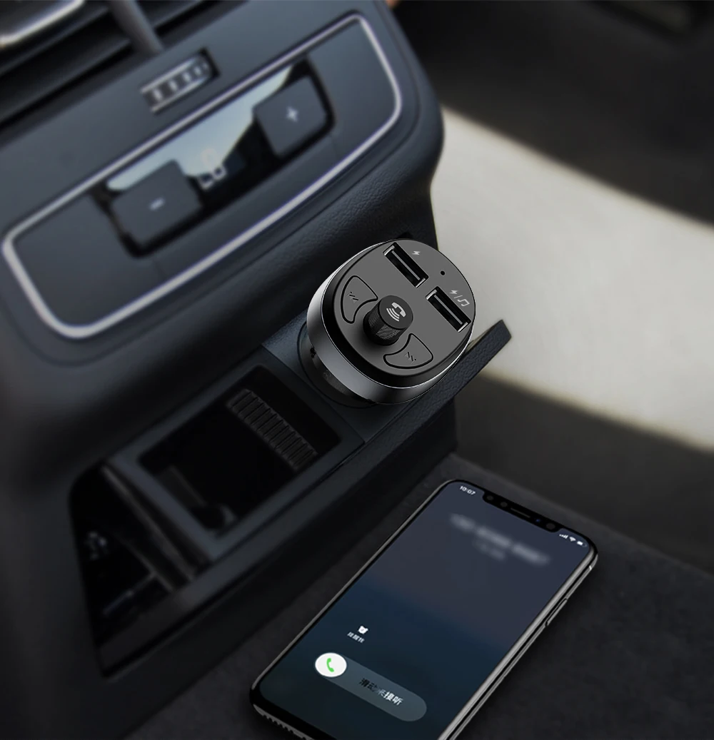 MCDODO fm-передатчик светодиодный двойной зарядное устройство USB Авто Bluetooth 4,2 громкой связи беспроводной автомобильный аудио-MP3-плеер для iPhone Xiaomi