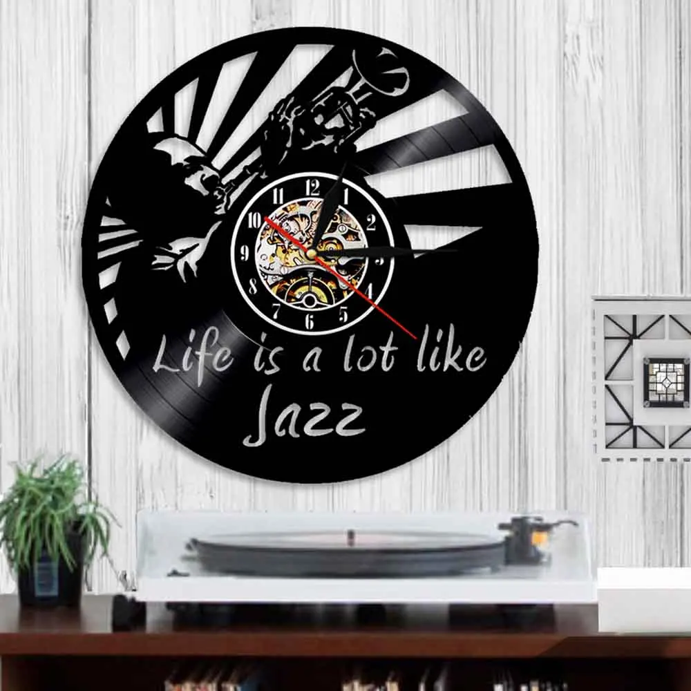 Креативные Часы Jazz очень нравятся жизни виниловые часы музыкальные ноты