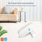 Tuya Smart WiFi датчик для двери магнитный выключатель детекторы, Wi-Fi, app-уведомление оповещения охранной сигнализации Поддержка Alexa Google Home