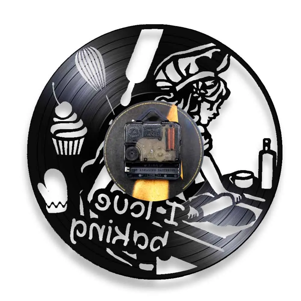 Настенные часы с надписью I Love выпечки декоративные кухонные художественный