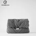 Роскошная дизайнерская джинсовая сумка с подкладкой, женская джинсовая пуховая сумка через плечо, 2021 теплые новые сумки, сумки на плечо, женские мессенджеры