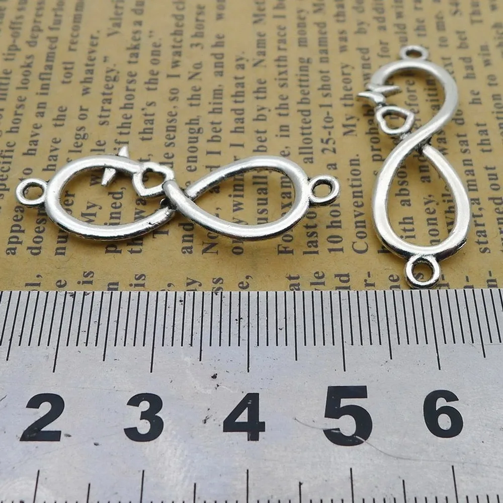 

150pcs Infinity Symbol Charms 13mm x 38mm DIY Jewelry Making Pendant antique silver color