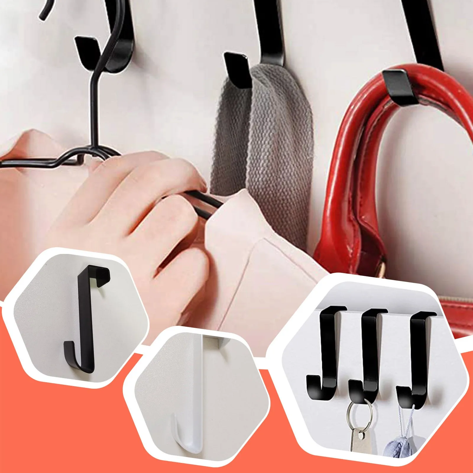 

Door Back Hook S-shaped Hooks Multipurpose Drawer Cabinet Z Black Or White Hook 1/2pcs Kitchen Spoon Storage Organizer