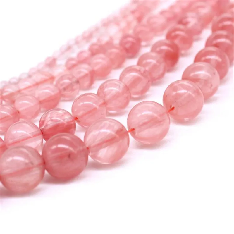 Гладкая розовый турмалин кристалл Бусины круглые каменные бусины DIY ювелирных