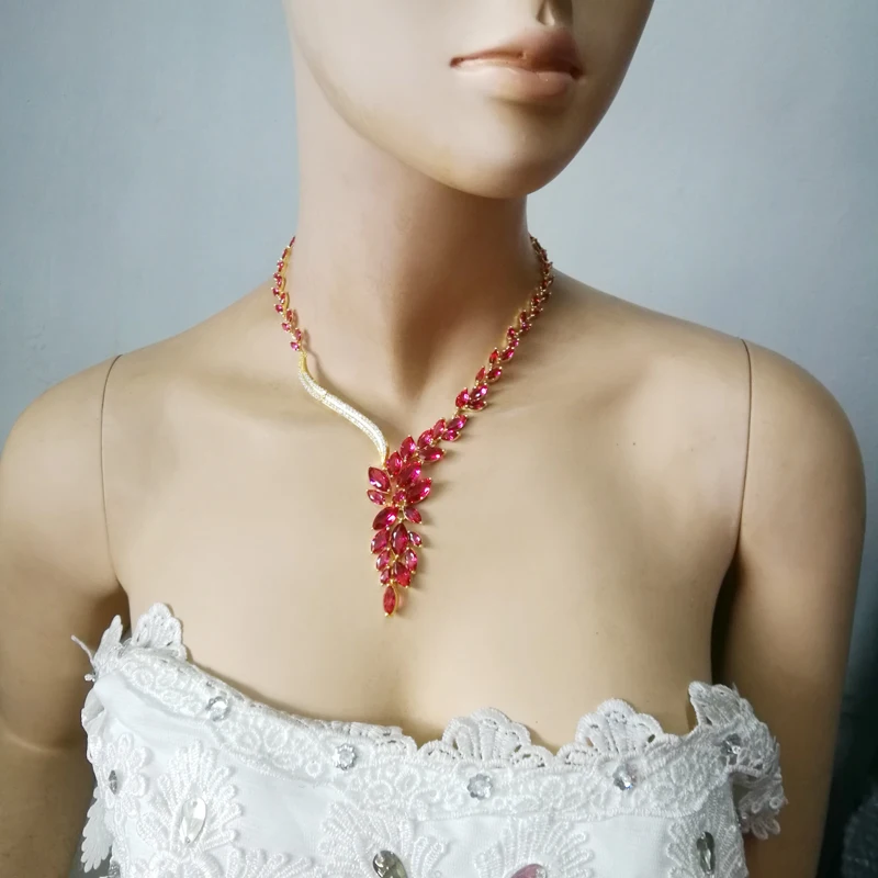 Новинка 2019 модный элегантный популярный Комплект сережек с красным цирконием