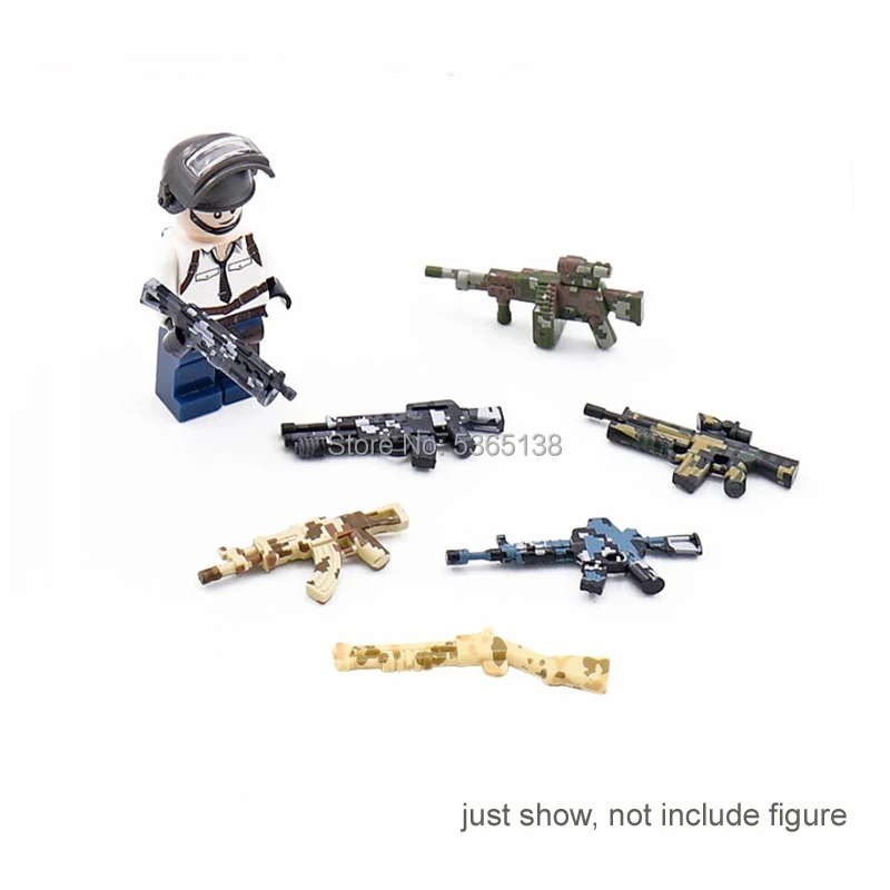 

Wholesale Camouflage Color Gun for Mini Figures Weapons Accessories Military Gun kits Children Toy