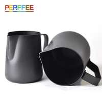 espresso coffee milk frothing pitcher stainless steel non stick steaming jug barista latte art frother cup black 350600ml