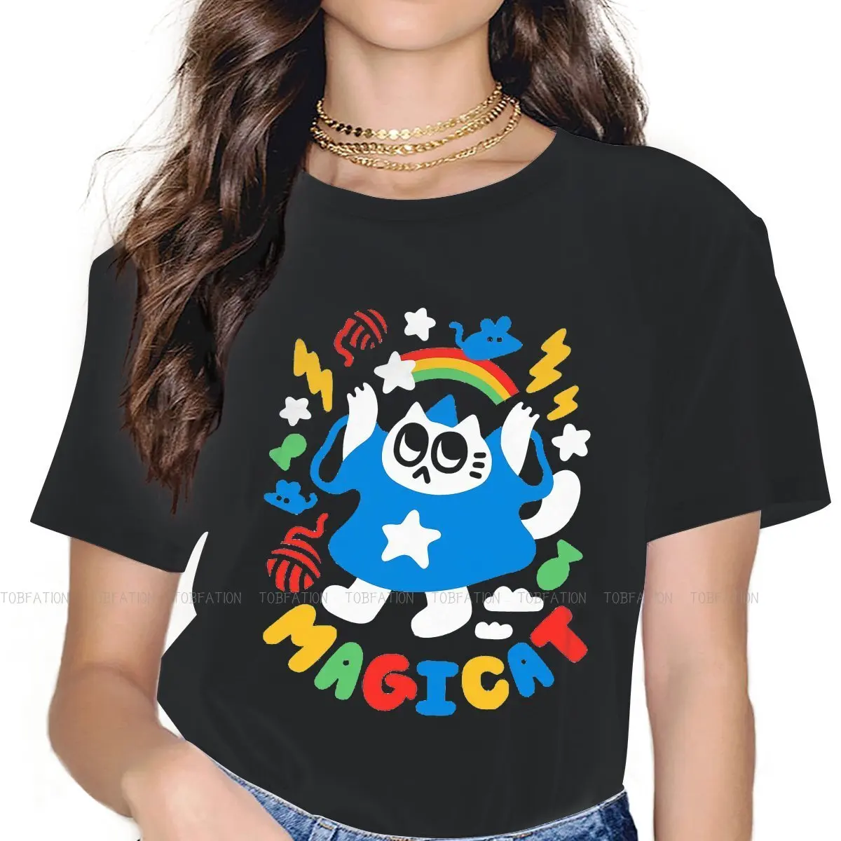 

Magicat Harajuku футболка с принтом облаков 4XL Футболка женская футболка Уникальная идея подарка
