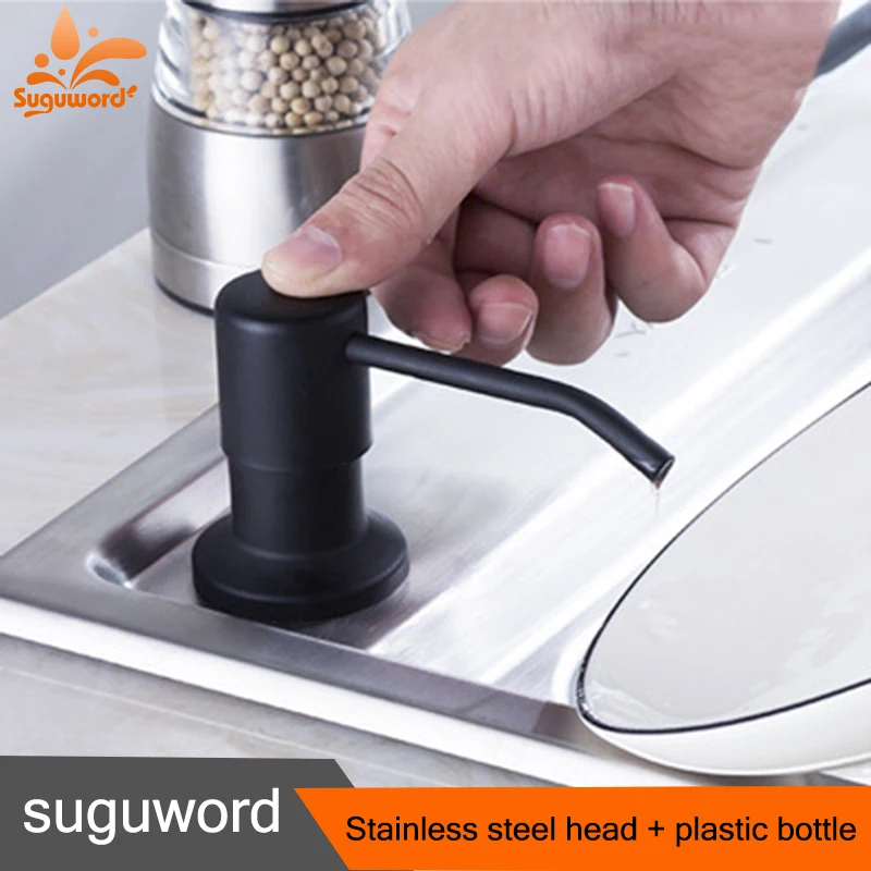 Диспенсер для жидкого мыла из нержавеющей стали кухни со встроенной