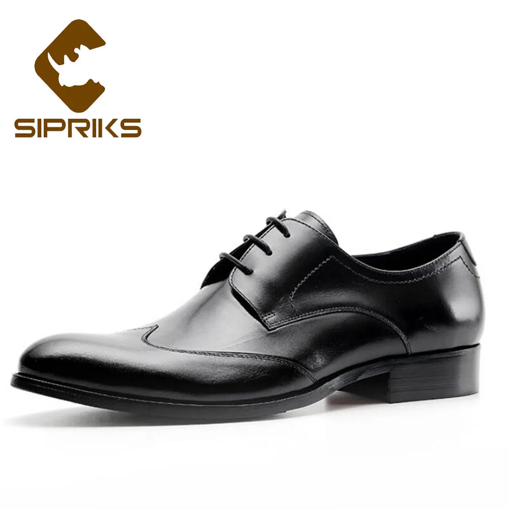 Sipriks мужские туфли из натуральной кожи Wingtip повседневные бордовые элегантные