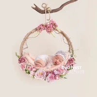 dvotinst baby photography props flowers hanging basket decoration fotografia accessories infant toddler studio shooting photo