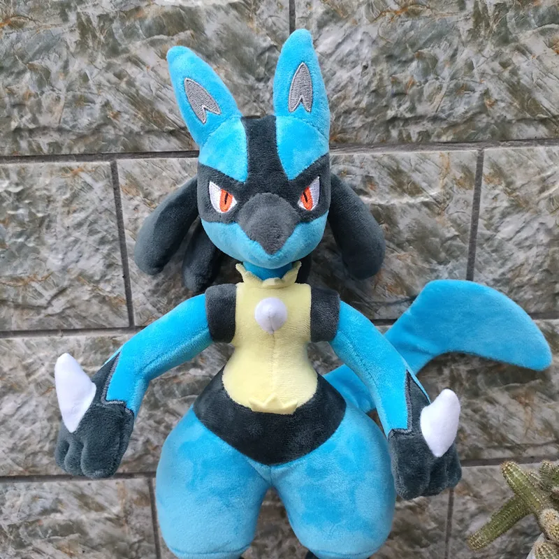 Lucario-Colecci&oacute;n de Pikachu de Pokemon Original para ni&ntilde;os, mu&ntilde;ecos de peluche de 35cm, regalos de Navidad de alta calidad-4