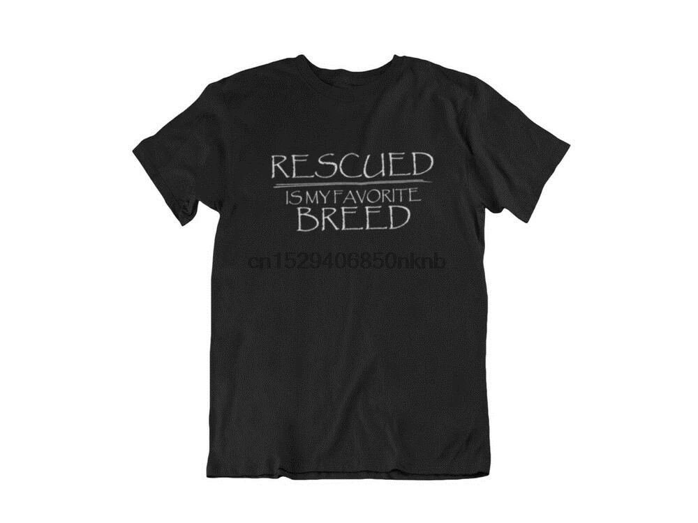 Mens Rescued is My Favorite Breed Shirt Rescue Dog Dad Animal Lover Adopt |