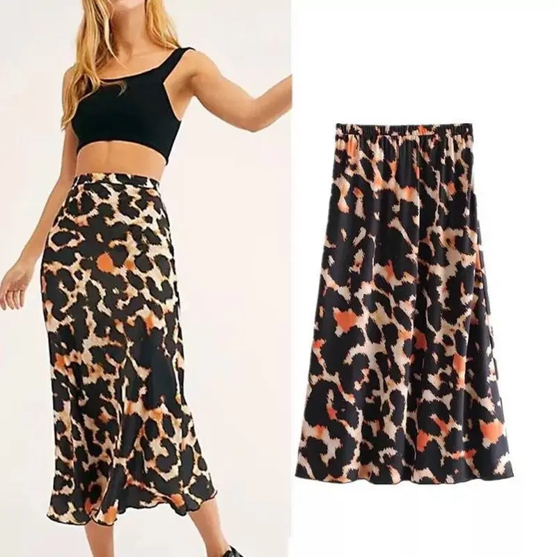 

Women Summer Skirt Womens Clothes Harajuku 80s Costumes Gothic Skirts Leopard Casual Streetwear Skirt