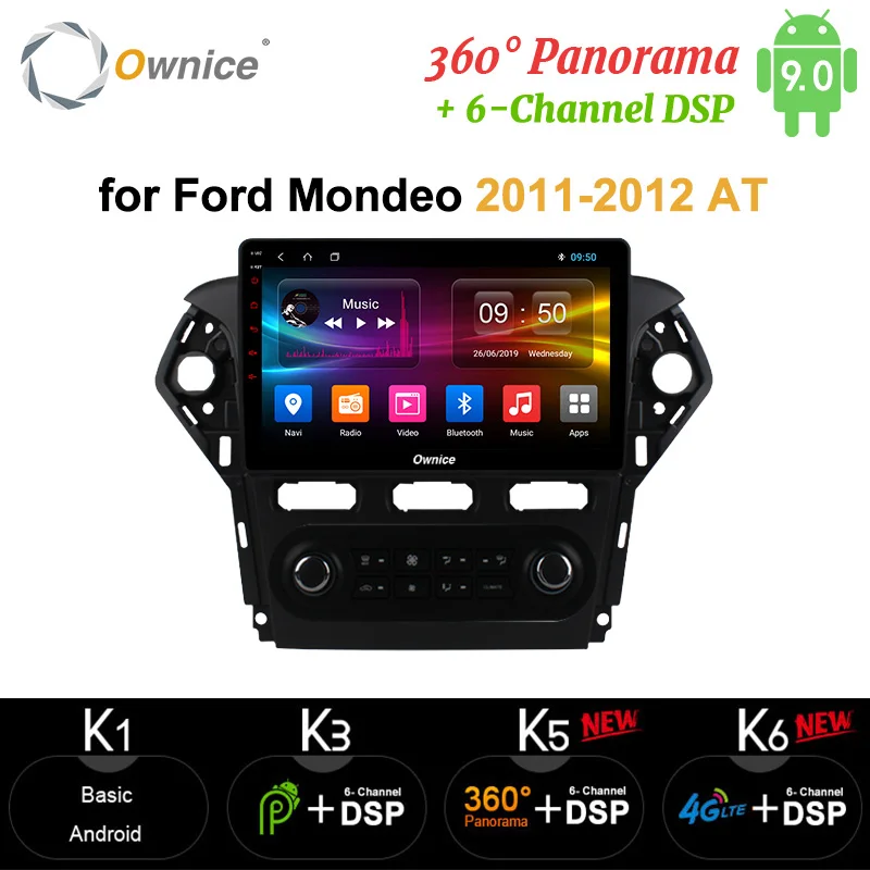 Ownice Octa Core Android 9.0 Car 2 Din Radio DVD GPS Navi carplay DSP 4G LTE SPDIF Auto Head unit For Ford Mondeo 2011 2012 | Автомобили и