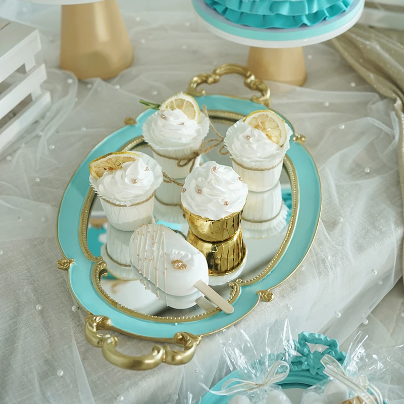 Подставки для торта Тиффани синие тарелки кексов конфет пончиков десертный