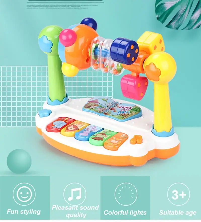 

Детское фортепиано для раннего развития и обучения детей и младенцев, светящееся музыкальное пианино, барабан, детская игрушка