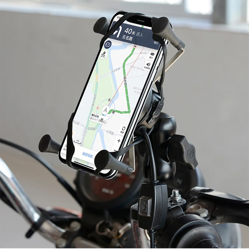 Водонепроницаемый держатель для телефона мотоцикла QC3.0, быстрозарядный кронштейн с USB зарядным устройством, вращающееся на 360 градусов, 2 в 1, Беспроводная подставка для мобильного телефона