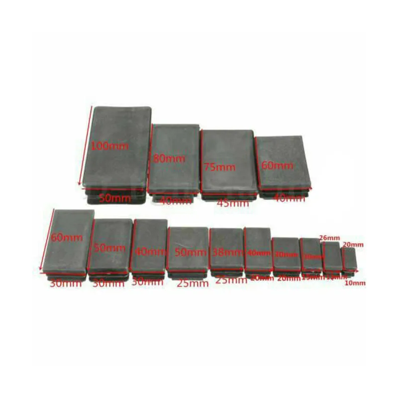 2 шт. черная пластиковая заглушка для прямоугольной трубки s вставные пробки