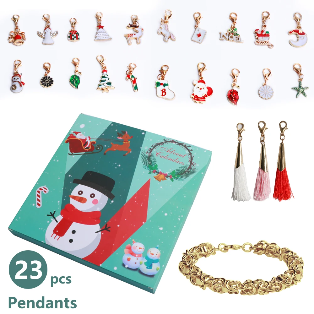 Christmas Advent Calendars Box With Bracelet 24 Days Charms Set For Kids (Multicolor) Gifts Countdown Calendar Decor | Дом и сад