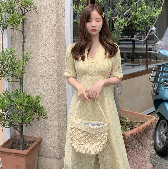 2021 Новое летнее платье с цветочным принтом вечернее длинное винтажное большого