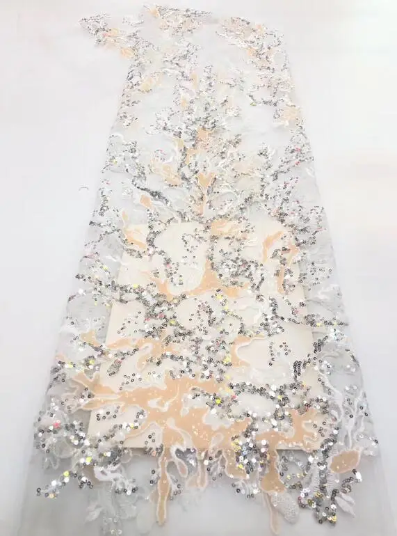 African High Quality Nigerian French Lace Fabric with sequins ZH-59284 Tulle Net Mesh Material | Дом и сад