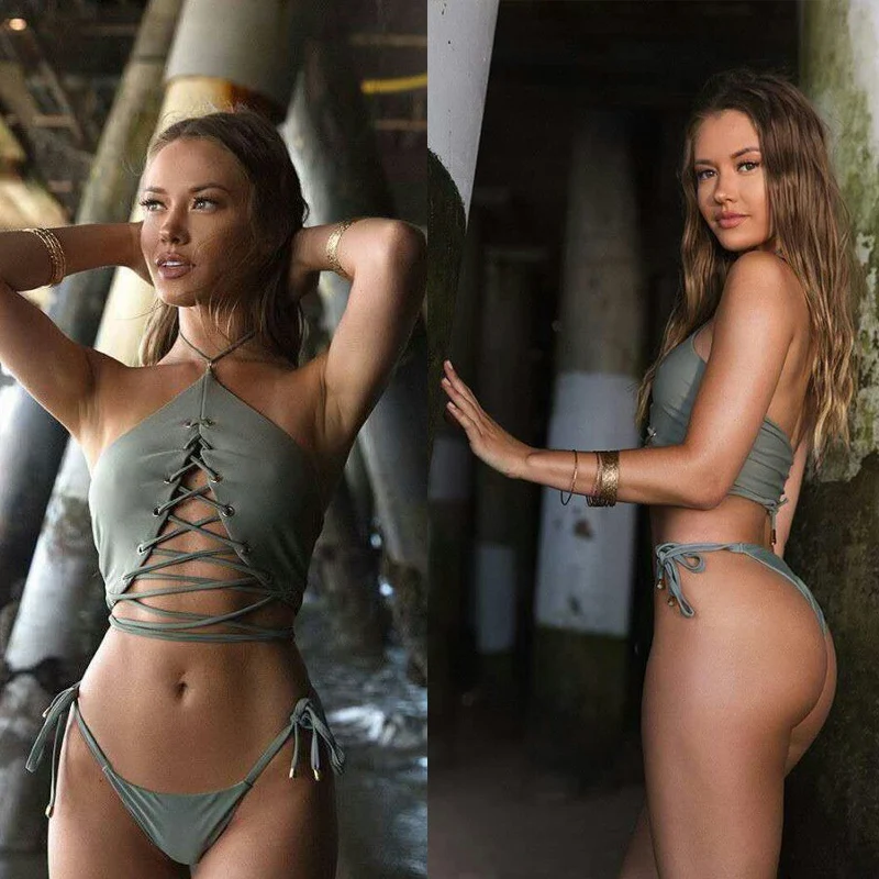 2 шт. сексуальный женский летний купальник комплект бикини бюстгальтер