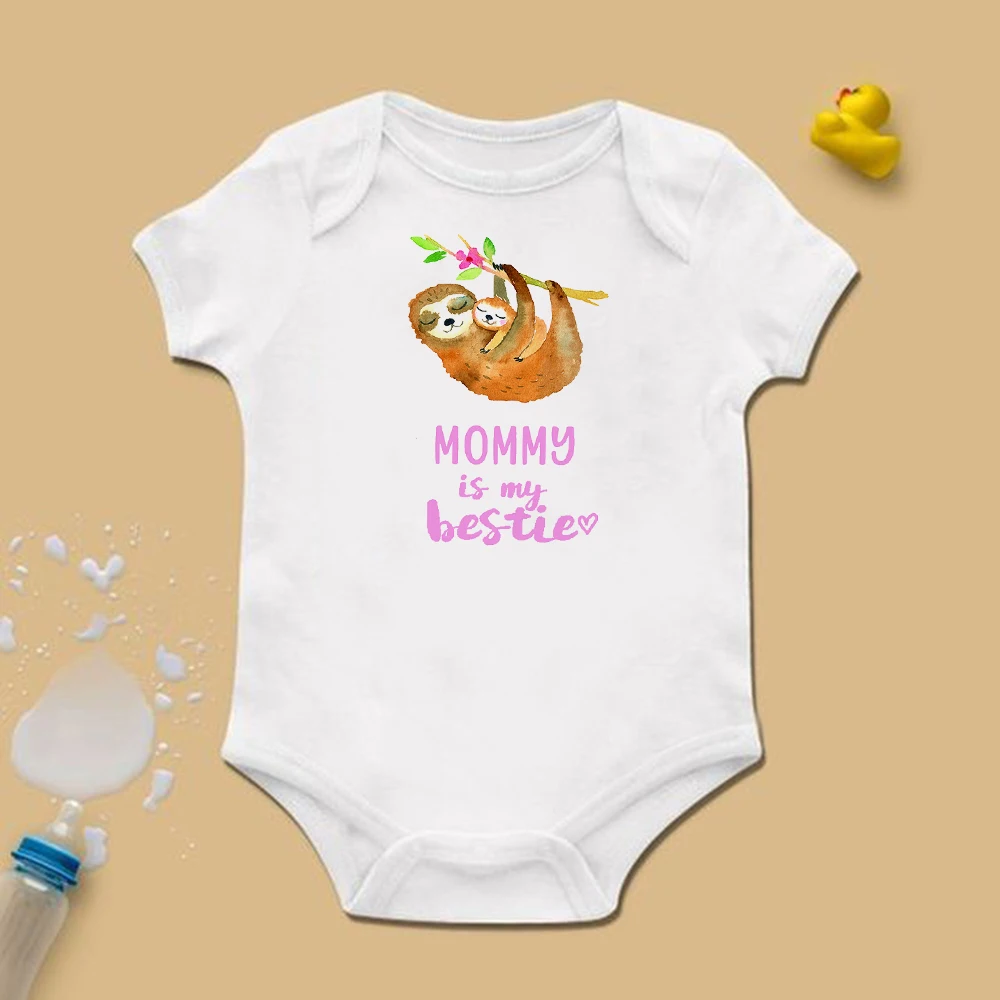 Conjunto de ropa para beb&eacute;, Mono para el d&iacute;a de la madre, camiseta a juego de mama is my bestie & friend family-4