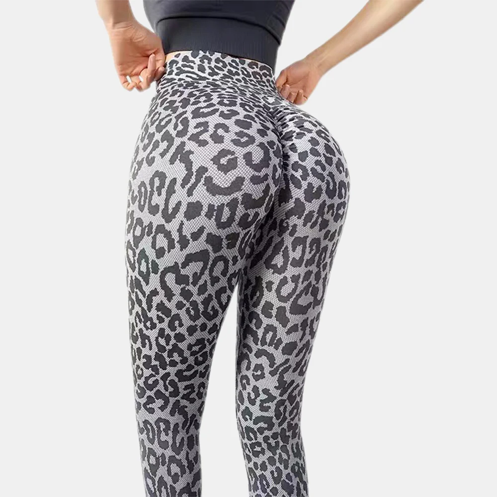 

Leopard Butt Lifting Scrunch Leggings Women High Waisted Workout Yoga Pants Tummy Control Leguins Deportivos Gym Clothing