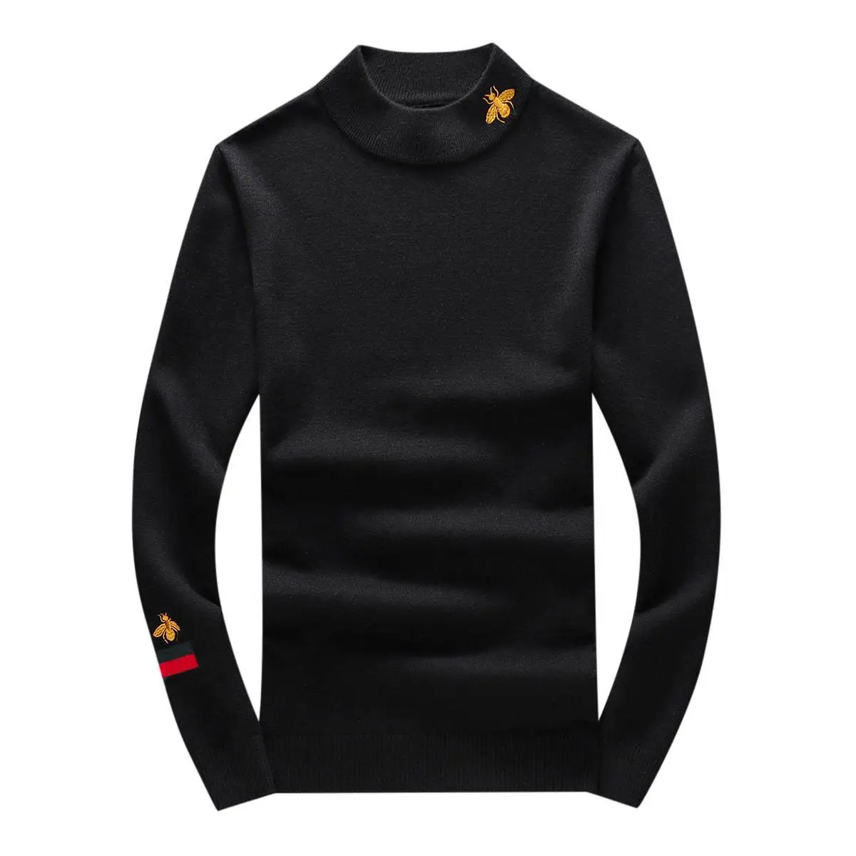 

2020 embroidered half high collar double side Plush autumn winter casual long sleeve Pullover