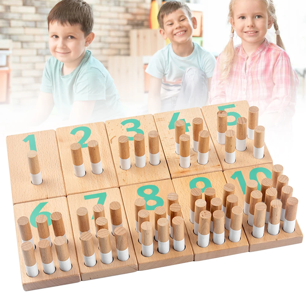 

Цифровая игрушка Монтессори, доска с числами для раннего развития детей, деревянная детская головоломка