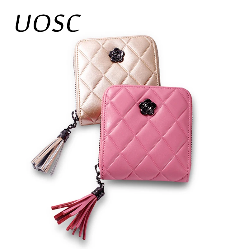 

UOSC 2021 New Women's Cute Fashion Purse Leather Long Zip Wallet Coin Card Holder Soft Leather Phone Card Female Clutch
