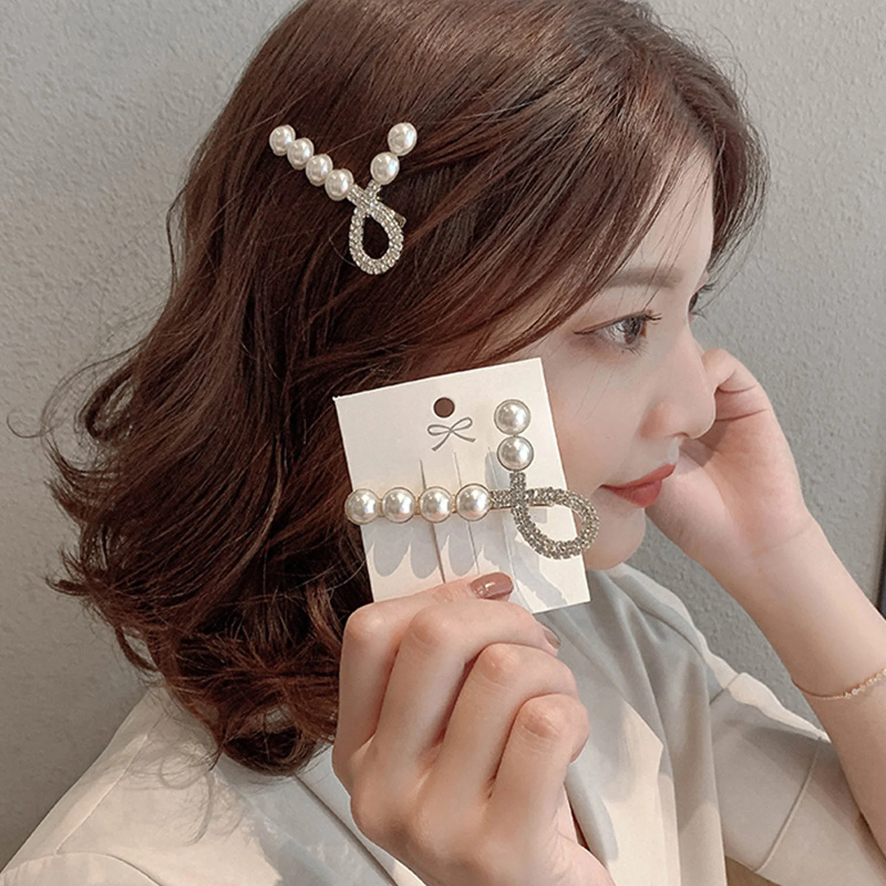 Хит продаж модное в Корейском стиле украшенная жемчугом заколка для волос с