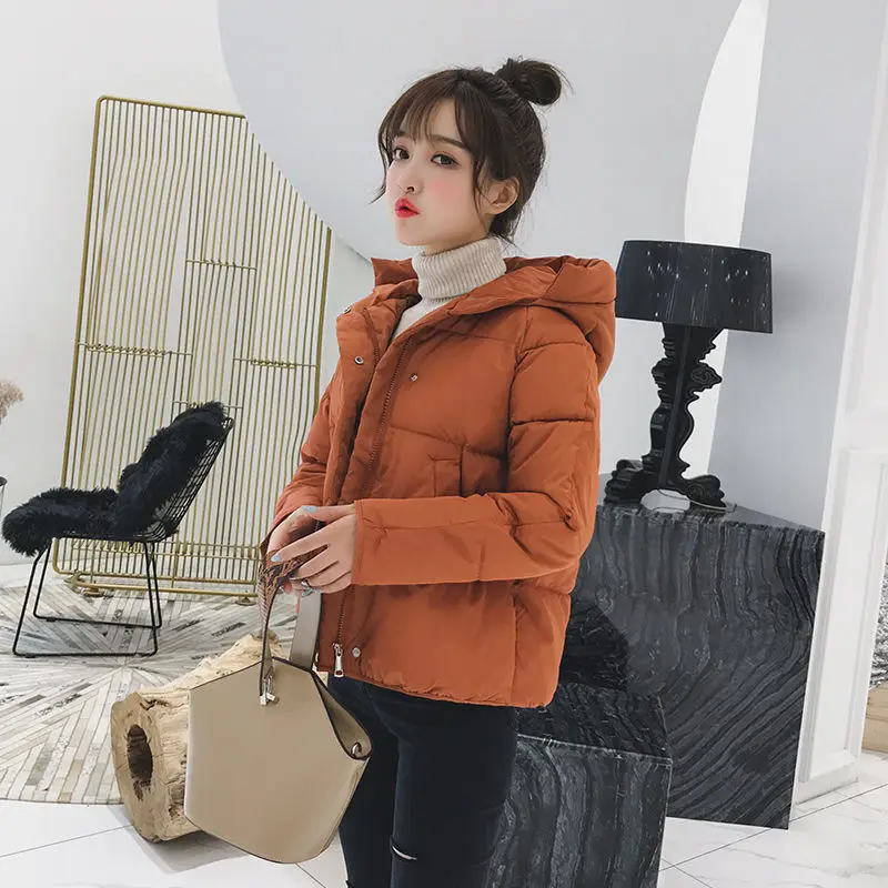 

Oversized Student Loose Hooded Parka Cotton Female Short Coats Ins Thick Winter Puffer Jacket Women Bread Korean Basic Jackets
