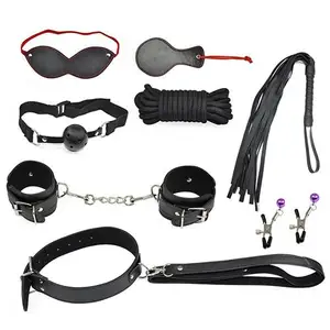 8Pcs Sexy Cuffs Sex Toy Restraint Strapes Bondage Kit System Health Product Slave Games Handcuffs for Sex Whip Bdsm Bondage Set 10 item image