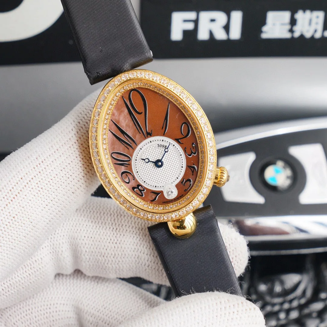 

2021 Ladies New Watch crocodile leather belt Bracelet Quartz Watch Elegant Fashion All-match Diamond Ladies Hand Leather Strap