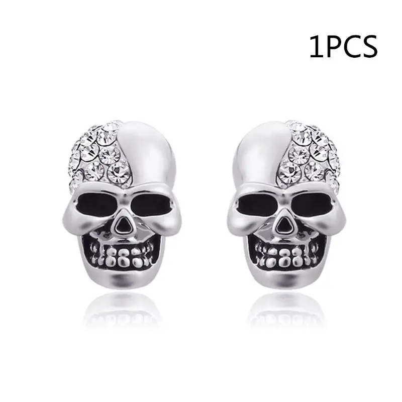 

Retro And Skull Head Ear Piercing Stud Earrings Unique Dangler Ghost Studs