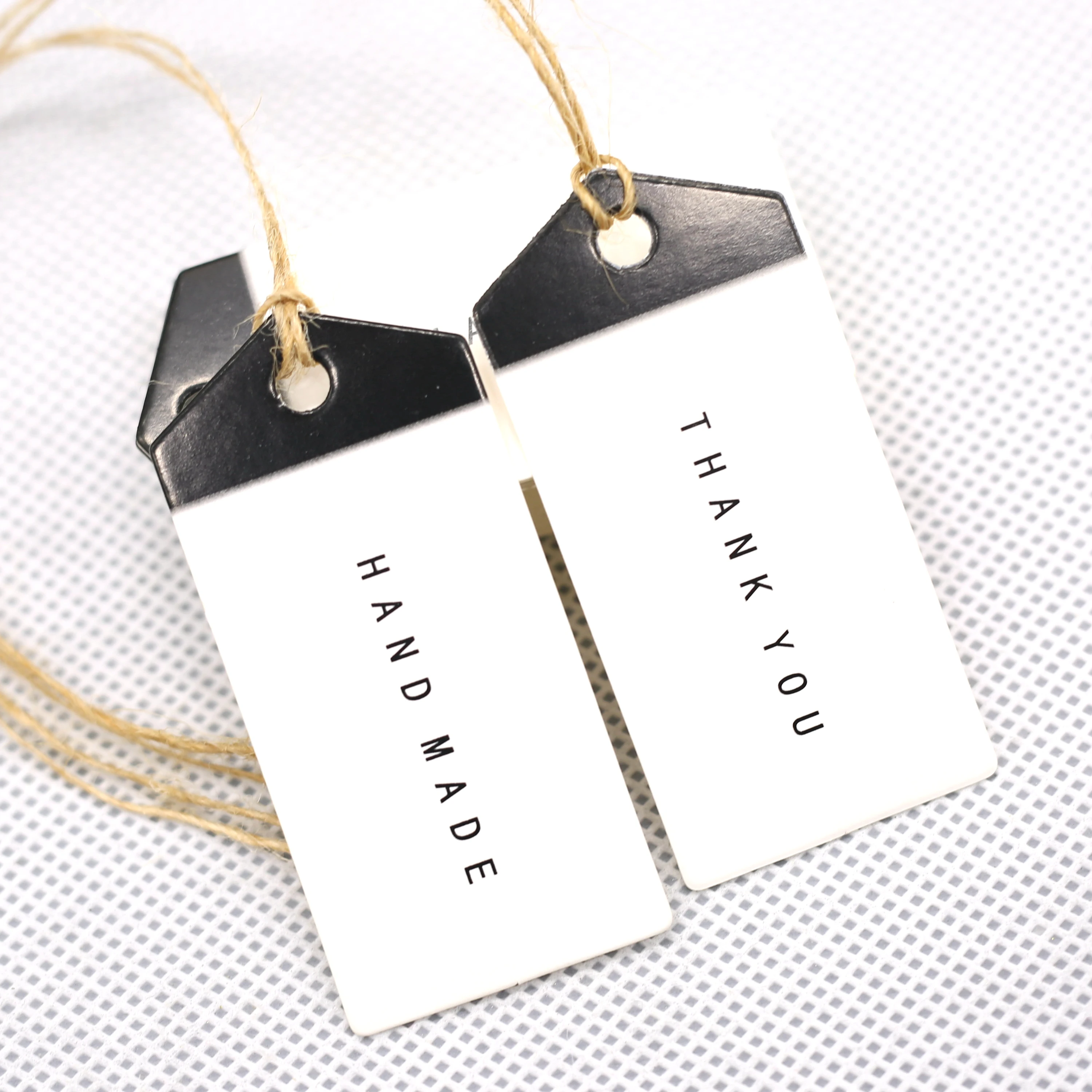 50 шт. черно белые подарочные бирки ручной работы бумажные для подвешивания