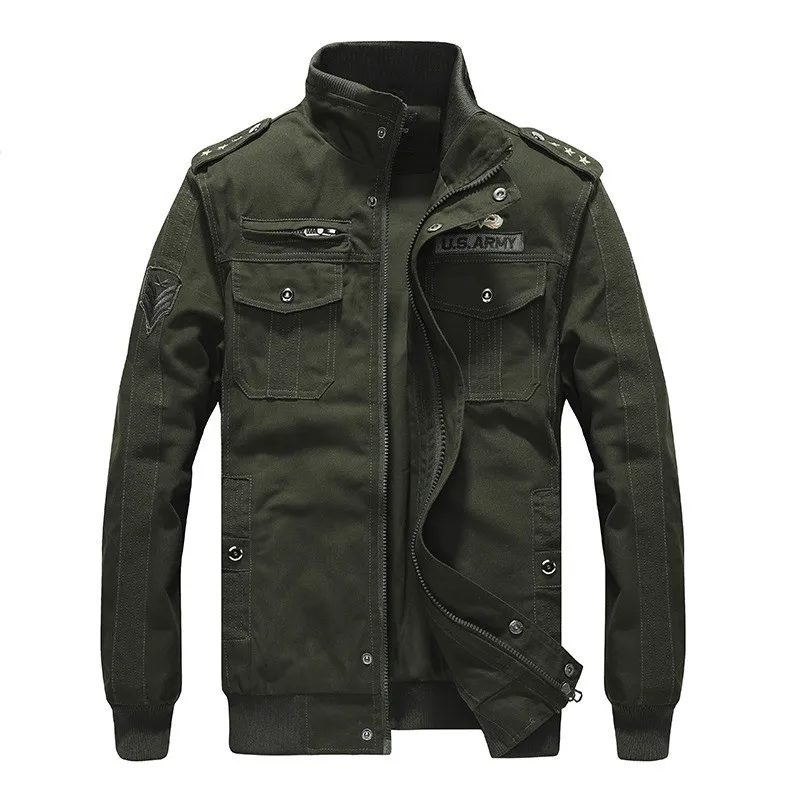 

High Quality Military US Army Bomber Jacket Men Spring Autumn Pilot Jackets Male Cotton Multi-pocket Men Jacket Plus Size M-6XL