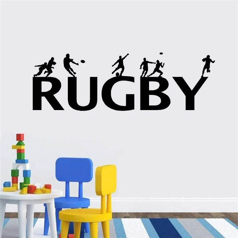 

Rugby wall stickers for kids rooms decoration Wall Decal home decor Removable Rugby Lettering Boy's room Vinyl Sticker HY231