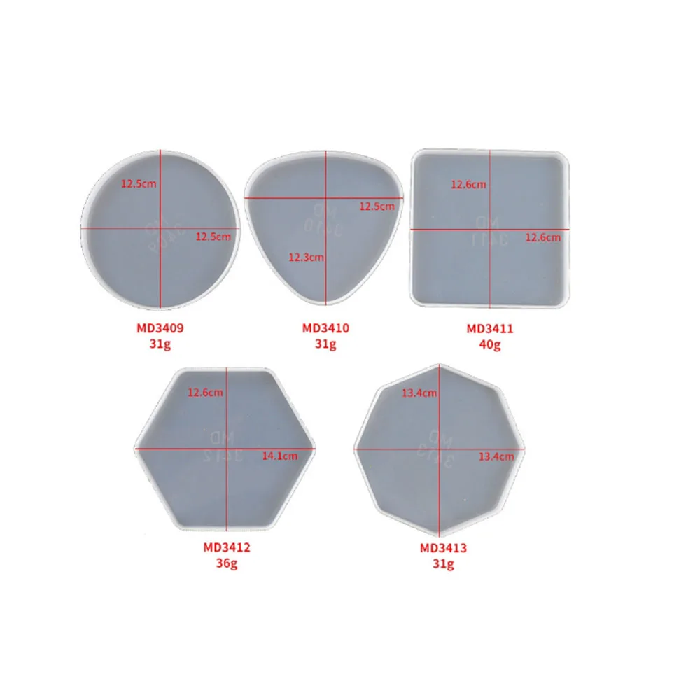

Handmade Geometric Coaster For DIY Resin Rold Nordic Style Coaster Crystal Epoxy Resin Mold Tray Tea Set Silicone Mold
