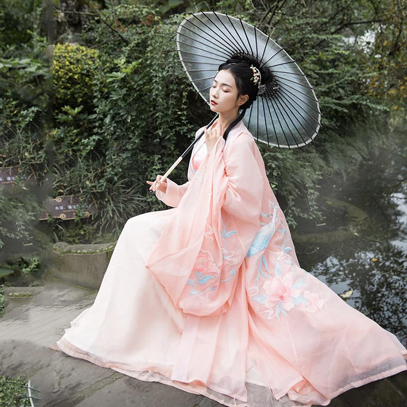 Китайский Hanfu Женская Талия-длина юбка с большими рукавами китайский стиль супер