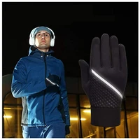 autumn winter windproof cycling thermal anti slip silicone reflective sports gloves touch screen