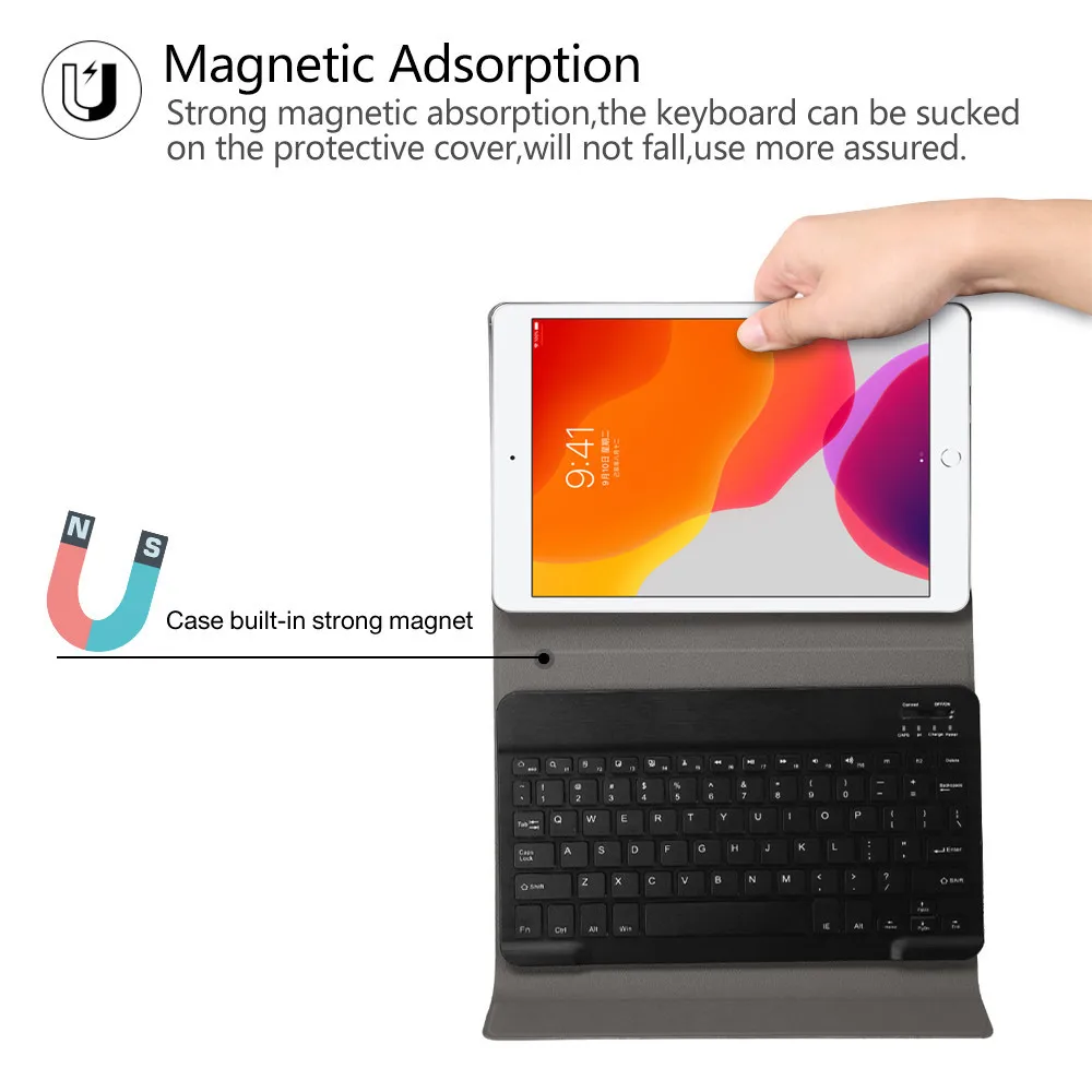 

For iPad 10.2" 2019 7th 2020 iPad Air 3 10.5" New Function Smart Keyboard Case Russian Spanish French Bluetooth Keyboard Cover