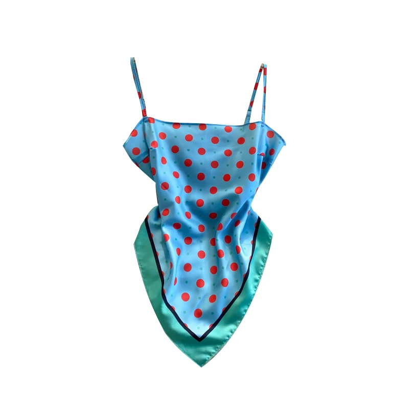 

blusas mujer de moda 2021 verano spring clothes sexy crop tops cute backless halter top Print spaghetti strap tank tops women