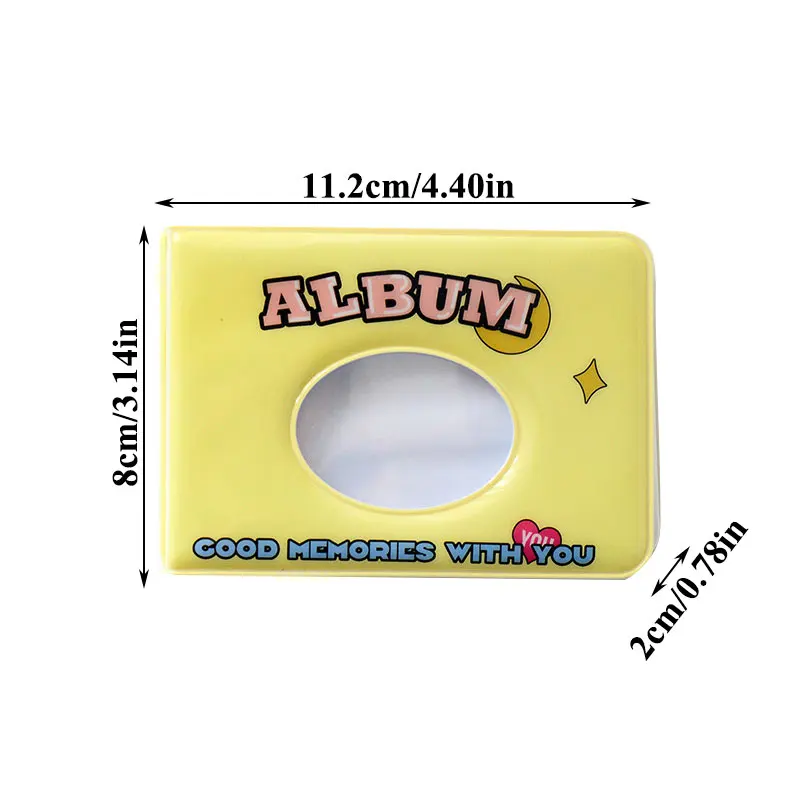 

New 1PC Photo Album Round Hollow Photo Album 3 Inch Printed Cute Mini Photo Holder Cartoon Circular Album Hold 36 Mini Photos